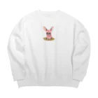 syobeのウサみみフレンチ Big Crew Neck Sweatshirt