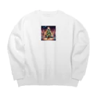 こまさんの幻想的なクリスマスツリー Big Crew Neck Sweatshirt