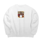 ほっこり絵音舎のドラムセット Big Crew Neck Sweatshirt