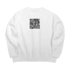 raio-nのモダン和風シマウマ Big Crew Neck Sweatshirt