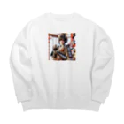 たまき工房の呑(どん)女武士の正月 Big Crew Neck Sweatshirt