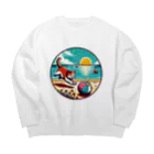 sakurafubukiのニャンタスティック・ビーチデイ！ Big Crew Neck Sweatshirt