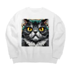 iyashi₋creatersのイケてる猫 Big Crew Neck Sweatshirt