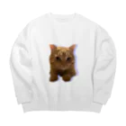 めんけ猫。の我が家の猫くんです。 Big Crew Neck Sweatshirt