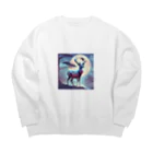 神秘的な動物達の神秘的な鹿 Big Crew Neck Sweatshirt