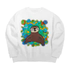 夢幻カワウソくんのお店の夢幻カワウソくん Big Crew Neck Sweatshirt