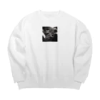 ほっこり絵音舎のビンテージ風熟したソロ演奏 Big Crew Neck Sweatshirt