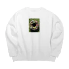 Echeveria_Masterの多肉のリースちゃん♡ Big Crew Neck Sweatshirt