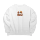 mitsu5872のわんぱく子犬とやさしいママ Big Crew Neck Sweatshirt