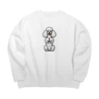 COCO SHOPのホワイトカラーのプードル（ちんちんポーズ） Big Crew Neck Sweatshirt