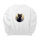 日向ぼっこの黒猫ちも３ Big Crew Neck Sweatshirt