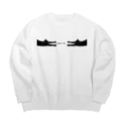 小鳥と映画館の向き合う黒猫 Big Crew Neck Sweatshirt