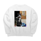 .６のねこのごましお Big Crew Neck Sweatshirt