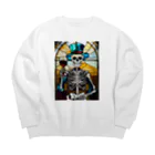 peachfizのホネ男とワイン Big Crew Neck Sweatshirt