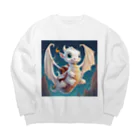 the blue seasonの空の冒険者：若きドラゴンの初飛行 Big Crew Neck Sweatshirt