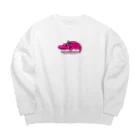 loveclonesのワニくん ピンク 0624 WANIGATOR ロゴ Big Crew Neck Sweatshirt