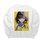 yanagi029のワイシャツ女子 Big Crew Neck Sweatshirt