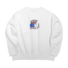 Kujakuの朗読猫 Big Crew Neck Sweatshirt