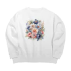 ファンシーTシャツ屋のパステルカラーの花束 Big Crew Neck Sweatshirt