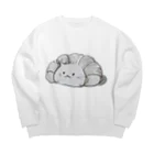 姫とすずり。のクロワッサンねこ Big Crew Neck Sweatshirt