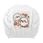 colorsの小鳥のラブちゃん Big Crew Neck Sweatshirt