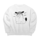 マツバラのもじゃまる歯ぎしり　白黒 Big Crew Neck Sweatshirt