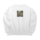 夜のねこの猫の楽園 Big Crew Neck Sweatshirt