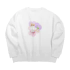 猫が好きすぎる絵描き　キジシマ ミキのエキゾチックショートヘアちゃんとビオラ Big Crew Neck Sweatshirt