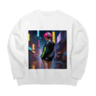 shiba9のCyber Girl Big Crew Neck Sweatshirt