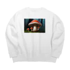 ファンシーTシャツ屋のメルヘンで毒がありそうなキノコ Big Crew Neck Sweatshirt