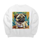 Paonのズーのダイナミック・パグちゃん５ Big Crew Neck Sweatshirt