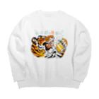 タタナ幻獣館の毎日飲酒獣 Big Crew Neck Sweatshirt