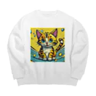 Paonのズーのダイナミックねこちゃん２ Big Crew Neck Sweatshirt