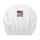 Radiant Lifestyle Storeの女性イラストレーター Big Crew Neck Sweatshirt