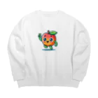 createaiのりんごたん Big Crew Neck Sweatshirt