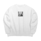 ゆかりのエッフェル塔と猫 Big Crew Neck Sweatshirt