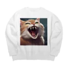 oekakishopのシャーッする猫 Big Crew Neck Sweatshirt