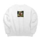 じじのおやつを前にしたダックスフント Big Crew Neck Sweatshirt