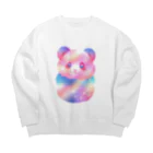 ゆめかわSHOPの（パンダ）ふわふわわたあめ動物園 Big Crew Neck Sweatshirt