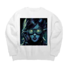 kangekiのサイバーパンクガールNo.21 Big Crew Neck Sweatshirt