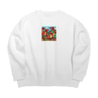 jj2424のティラノサウルス5 Big Crew Neck Sweatshirt