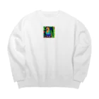 kazuminLANの🌈スパンコールオウム Big Crew Neck Sweatshirt