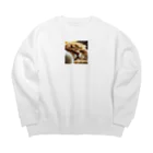 peke__の寝落ちスコティッシュフォールド Big Crew Neck Sweatshirt