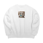 xwd28の双子の子猫 Big Crew Neck Sweatshirt