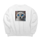 ソラトラの青目の猫 Big Crew Neck Sweatshirt