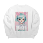 AI-srt-designのスウィート・ミント・ドリーミング・ガール Big Crew Neck Sweatshirt