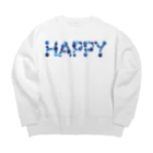 junichi-goodsのバルーン文字「HAPPY」（青色系） ビッグシルエットスウェット