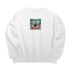 kenbenの釣り好き男子 Big Crew Neck Sweatshirt