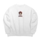 干支シティの申の花嫁 Big Crew Neck Sweatshirt