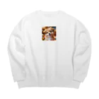 nick613の愛らしい小型犬が微笑みながらカメラに向かっている Big Crew Neck Sweatshirt